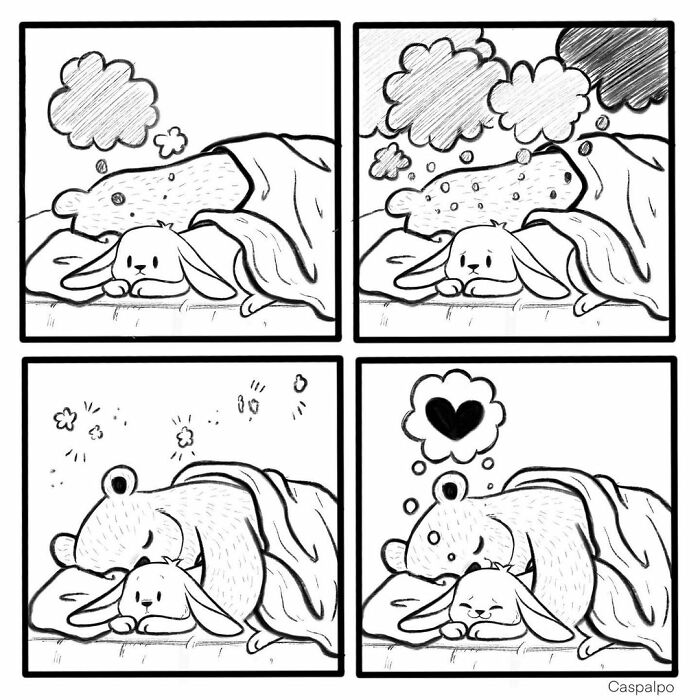 Artist Shows The Daily Life Of A Couple Formed By A Bear And A Rabbit And This Is Very Cute