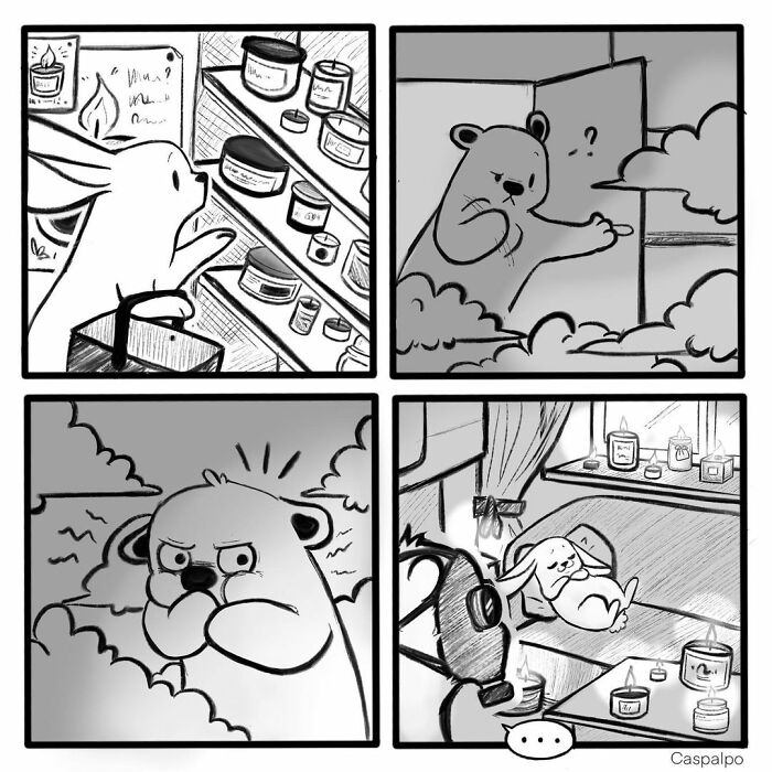 Artist Shows The Daily Life Of A Couple Formed By A Bear And A Rabbit And This Is Very Cute