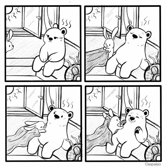 Artist Shows The Daily Life Of A Couple Formed By A Bear And A Rabbit And This Is Very Cute