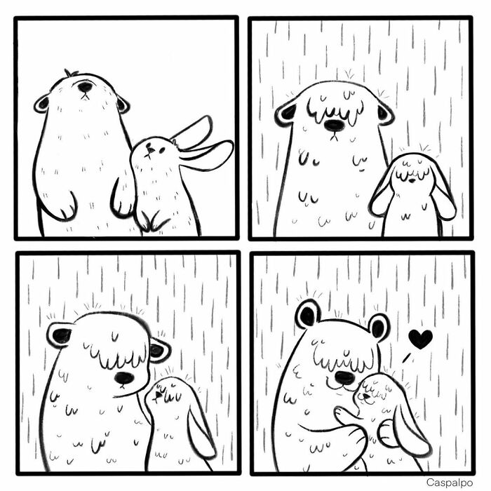 Artist Shows The Daily Life Of A Couple Formed By A Bear And A Rabbit And This Is Very Cute