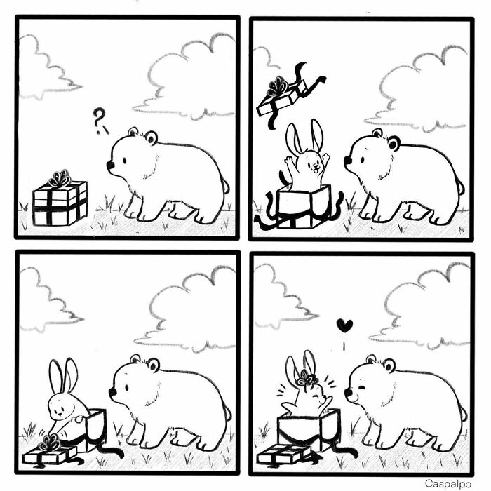 Artist Shows The Daily Life Of A Couple Formed By A Bear And A Rabbit And This Is Very Cute