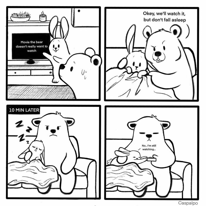 Artist Shows The Daily Life Of A Couple Formed By A Bear And A Rabbit And This Is Very Cute