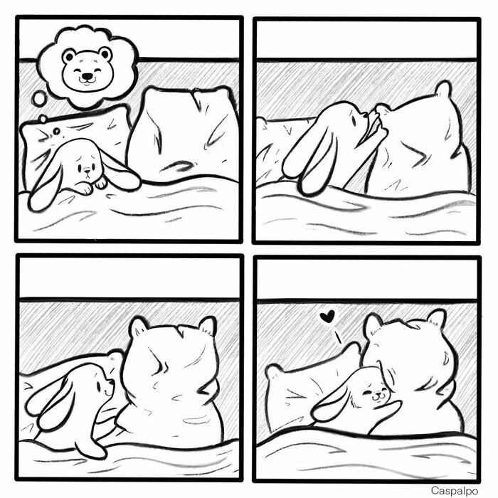 Artist Shows The Daily Life Of A Couple Formed By A Bear And A Rabbit And This Is Very Cute