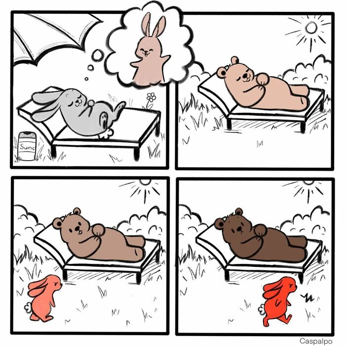 Artist Shows The Daily Life Of A Couple Formed By A Bear And A Rabbit And This Is Very Cute