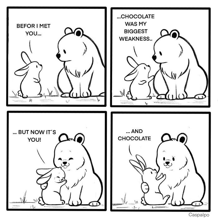 Artist Shows The Daily Life Of A Couple Formed By A Bear And A Rabbit And This Is Very Cute