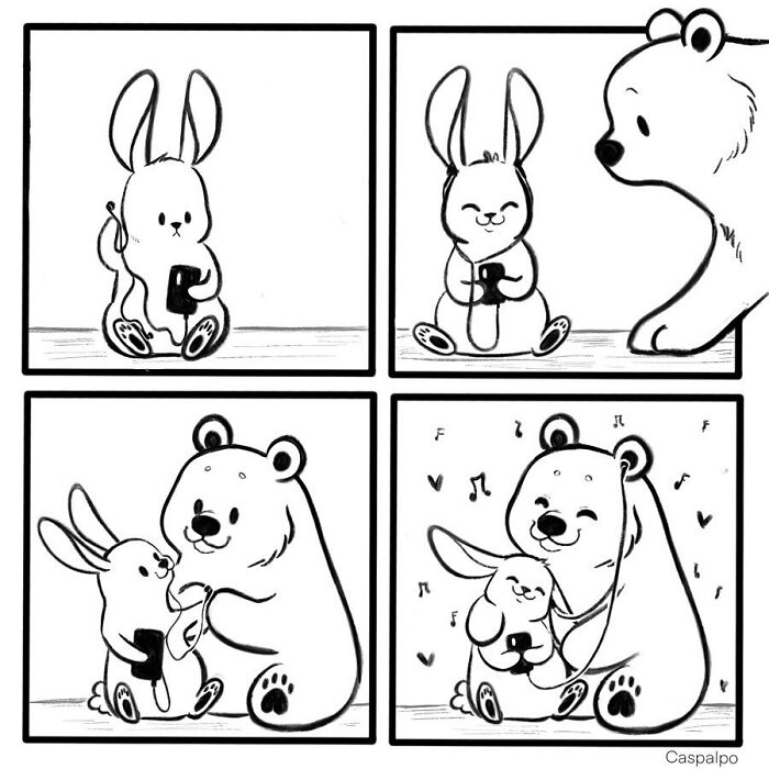 Artist Shows The Daily Life Of A Couple Formed By A Bear And A Rabbit And This Is Very Cute