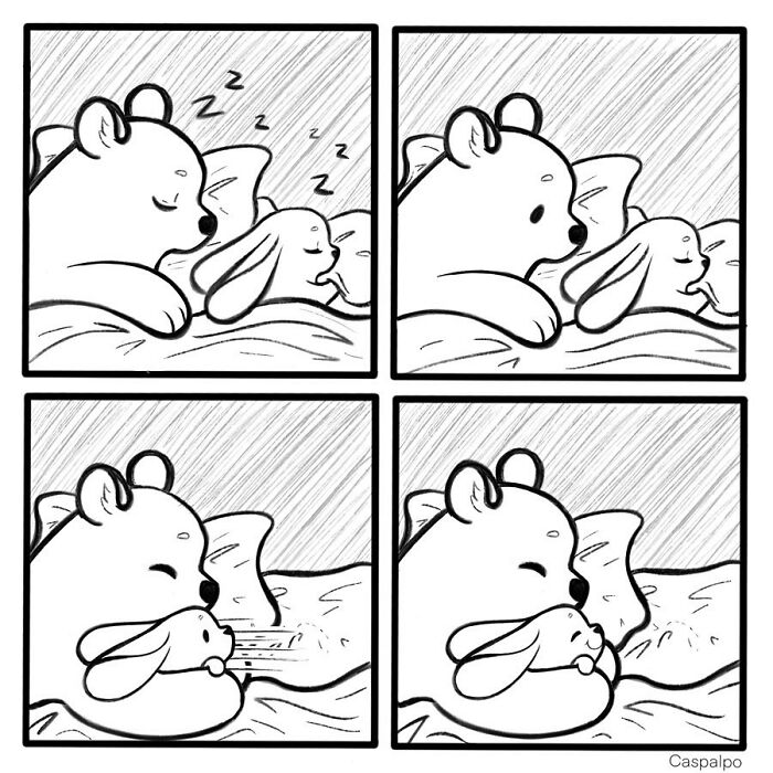 Artist Shows The Daily Life Of A Couple Formed By A Bear And A Rabbit And This Is Very Cute