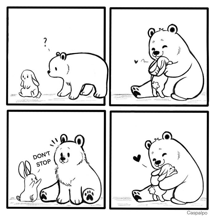 Artist Shows The Daily Life Of A Couple Formed By A Bear And A Rabbit And This Is Very Cute