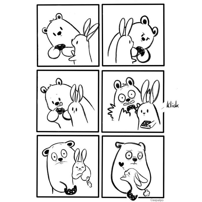 Artist Shows The Daily Life Of A Couple Formed By A Bear And A Rabbit And This Is Very Cute