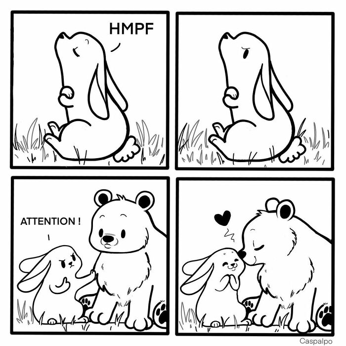 Artist Shows The Daily Life Of A Couple Formed By A Bear And A Rabbit And This Is Very Cute