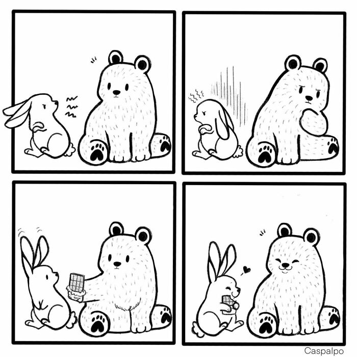 Artist Shows The Daily Life Of A Couple Formed By A Bear And A Rabbit And This Is Very Cute