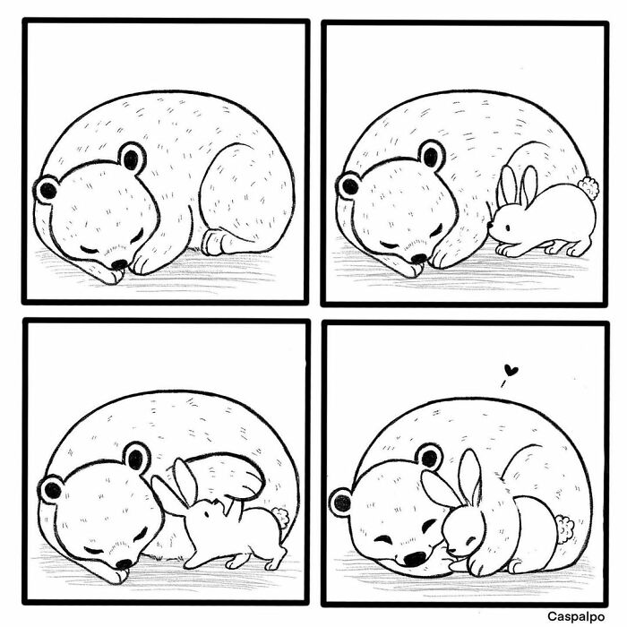 Artist Shows The Daily Life Of A Couple Formed By A Bear And A Rabbit And This Is Very Cute