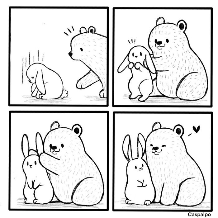 Artist Shows The Daily Life Of A Couple Formed By A Bear And A Rabbit And This Is Very Cute