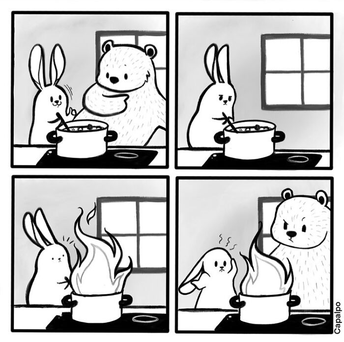 Artist Shows The Daily Life Of A Couple Formed By A Bear And A Rabbit And This Is Very Cute
