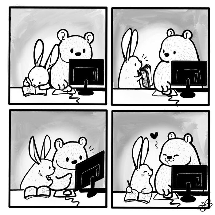 Artist Shows The Daily Life Of A Couple Formed By A Bear And A Rabbit And This Is Very Cute