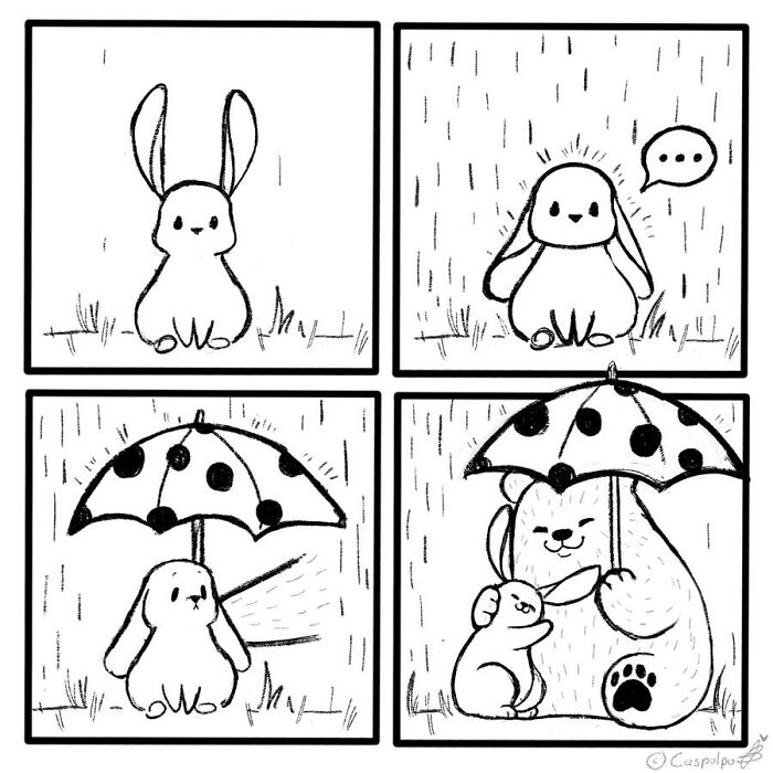 Artist Shows The Daily Life Of A Couple Formed By A Bear And A Rabbit And This Is Very Cute