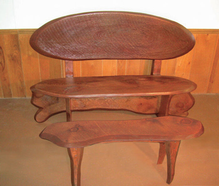 Bench Seat And Coffee Table. The Boards Are Rough-Sawn Cedar And Were Left Over From A House That Was Built In 1860. These Boards Sat Unused In The House’s Attic For 150 Years Before The Current Owner Gave Them To Me.
