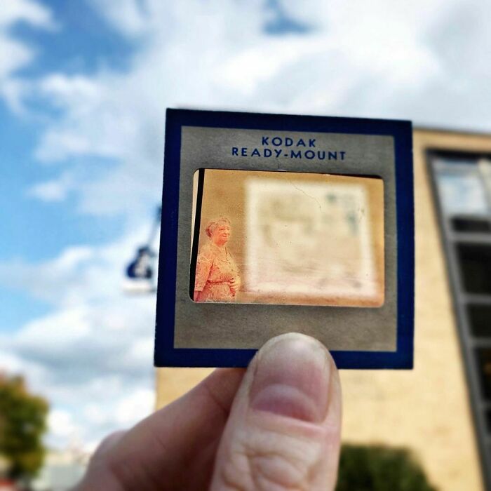 Photographer Shows Slides From The Past On Current Photographs Recording The Feeling Of The Passage Of Time