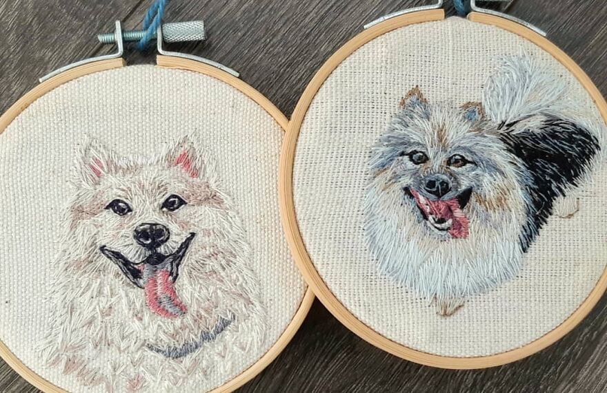 I Made My First Pet Embroidery Of Our Family Dog Who Passed Away For My Mom In 2018, Now I Make Them Professionally I Made My First Pet Embroidery Of Our Family Dog Who Passed Away For My Mom In 2018, Now I Make Them Professionally