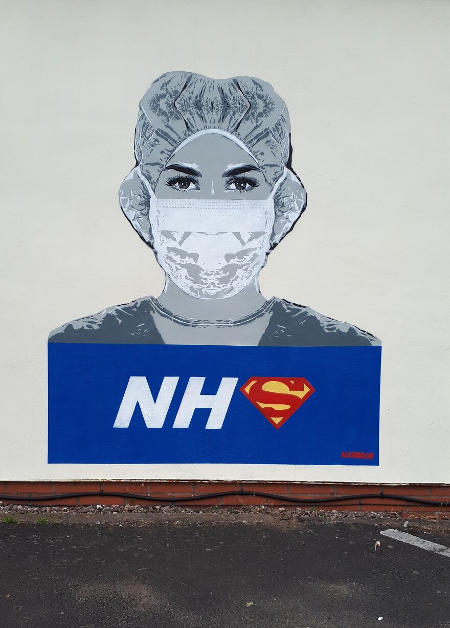 Nhs Heroes Painted In Worcester United Kingdom