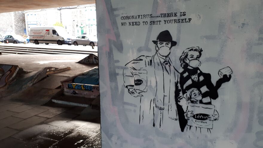 No Need To Shit Yourself .the Panic Buying Of Toilet Roll Painted In Bristol