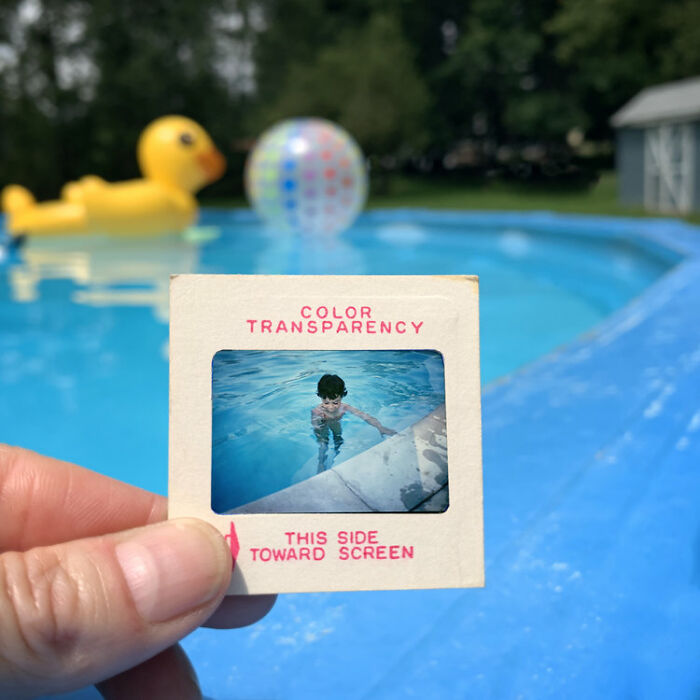 Photographer Shows Slides From The Past On Current Photographs Recording The Feeling Of The Passage Of Time