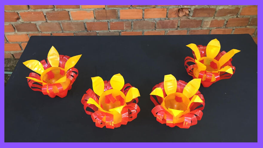 Craft Idea | How To Recycle Plastic Bottles Into Colorful Flower Pots