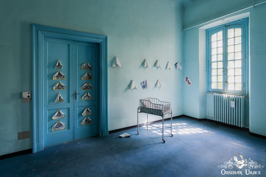 A Lonely Baby Cot, Inside A Maternity Ward Of A Former Asylum