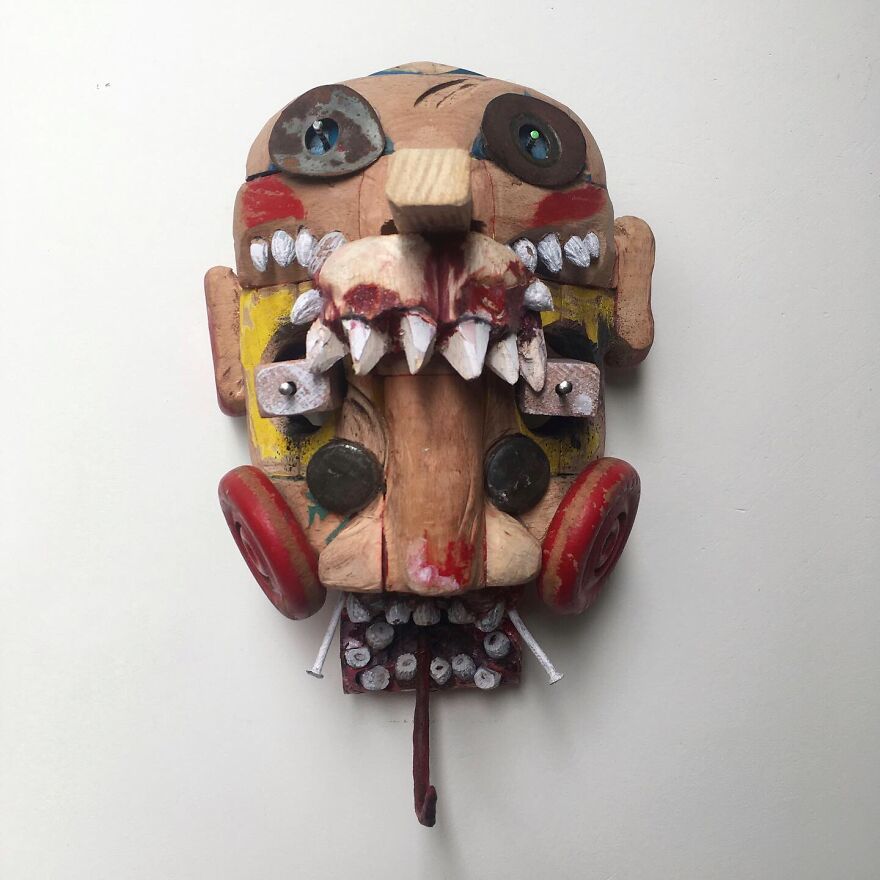 I Made Masks And Faces From Reclaimed Materials I Made Masks And Faces From Reclaimed Materials