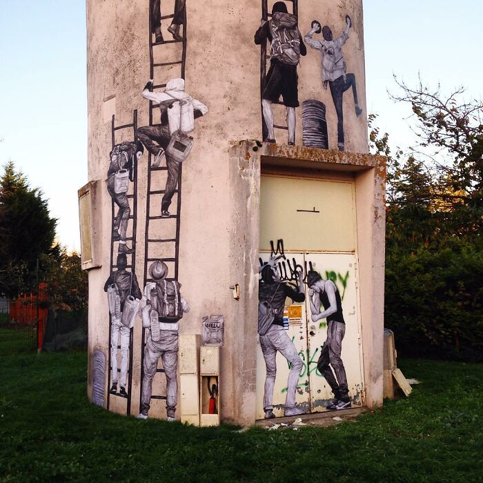 French Artist Brings Life To Buildings And Monotonous Objects On Parisian Streets With His Art