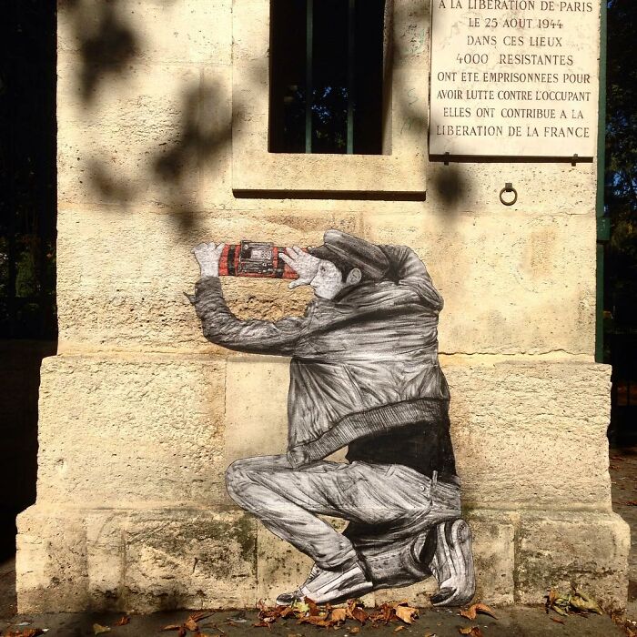 French Artist Brings Life To Buildings And Monotonous Objects On Parisian Streets With His Art
