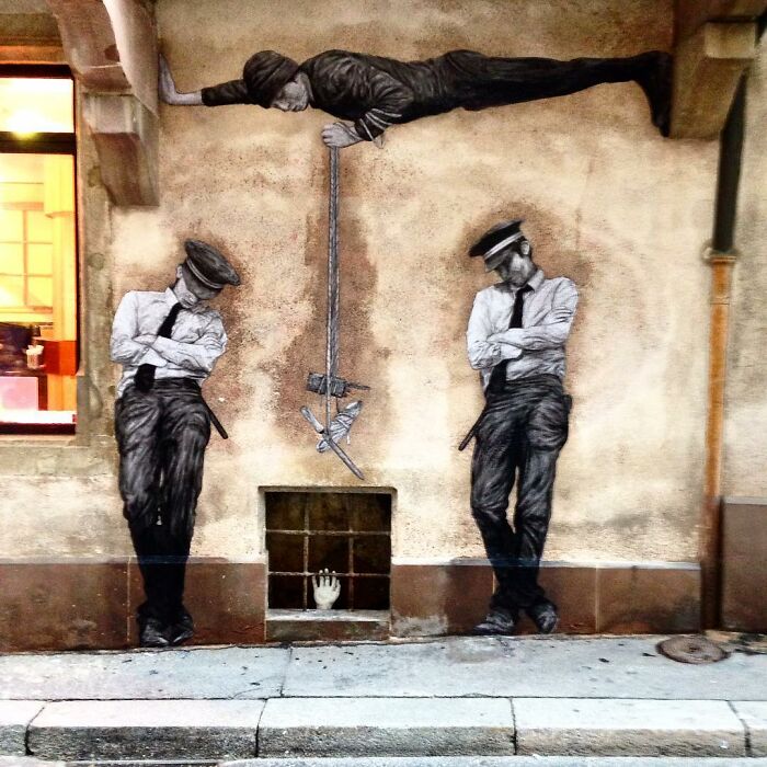 French Artist Brings Life To Buildings And Monotonous Objects On Parisian Streets With His Art