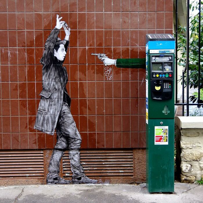 French Artist Brings Life To Buildings And Monotonous Objects On Parisian Streets With His Art