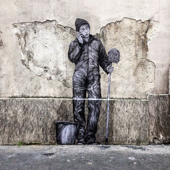 French Artist Brings Life To Buildings And Monotonous Objects On Parisian Streets With His Art