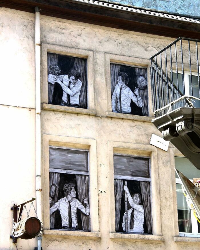 French Artist Brings Life To Buildings And Monotonous Objects On Parisian Streets With His Art