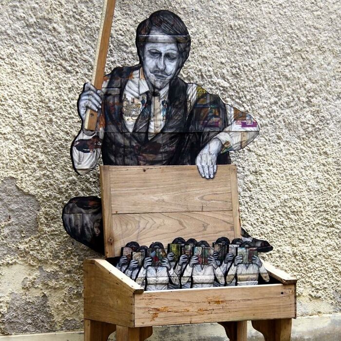 French Artist Brings Life To Buildings And Monotonous Objects On Parisian Streets With His Art