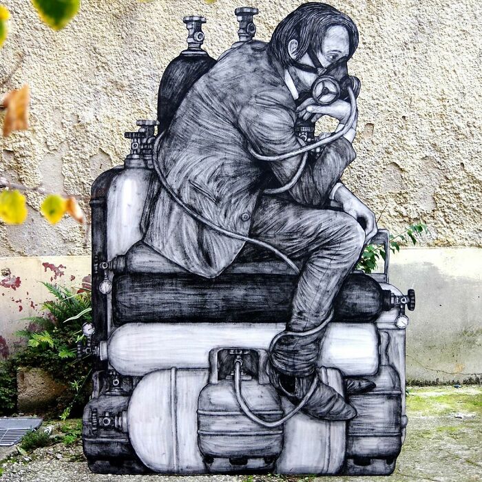 French Artist Brings Life To Buildings And Monotonous Objects On Parisian Streets With His Art