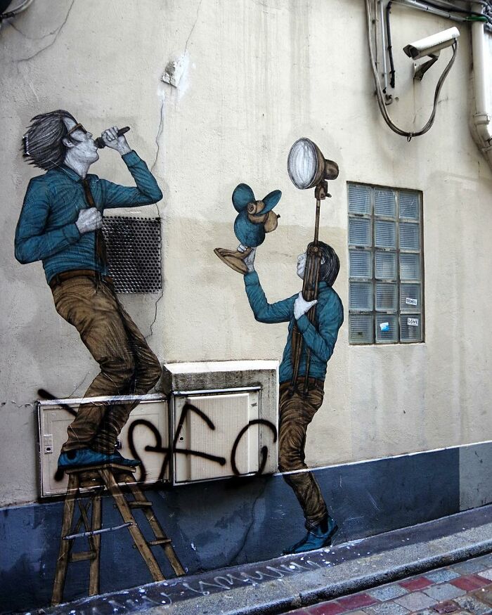 French Artist Brings Life To Buildings And Monotonous Objects On Parisian Streets With His Art