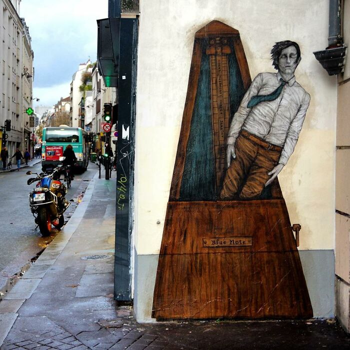 French Artist Brings Life To Buildings And Monotonous Objects On Parisian Streets With His Art