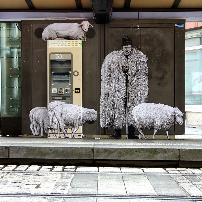 French Artist Brings Life To Buildings And Monotonous Objects On Parisian Streets With His Art