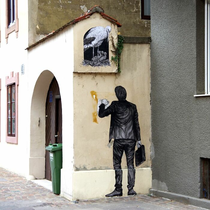 French Artist Brings Life To Buildings And Monotonous Objects On Parisian Streets With His Art