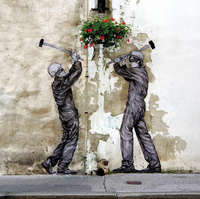 French Artist Brings Life To Buildings And Monotonous Objects On Parisian Streets With His Art