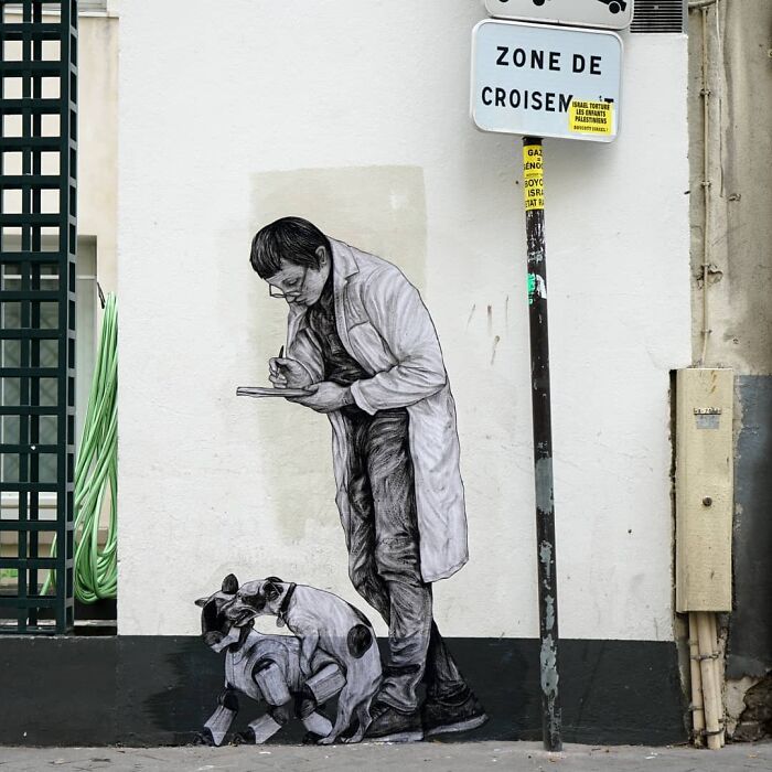 French Artist Brings Life To Buildings And Monotonous Objects On Parisian Streets With His Art