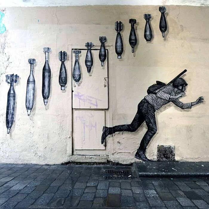 French Artist Brings Life To Buildings And Monotonous Objects On Parisian Streets With His Art