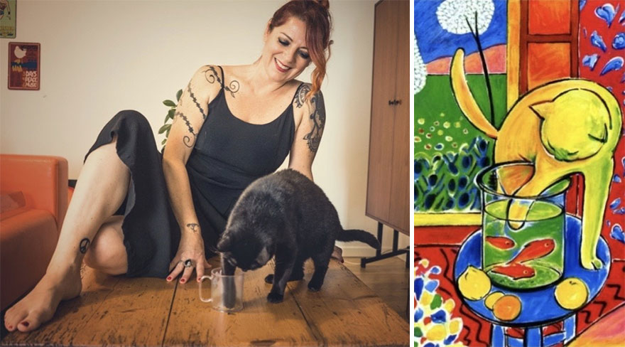 Jenny & Betty. Painting : 'Le Chat Aux Poissons Rouges' By Henri Matisse