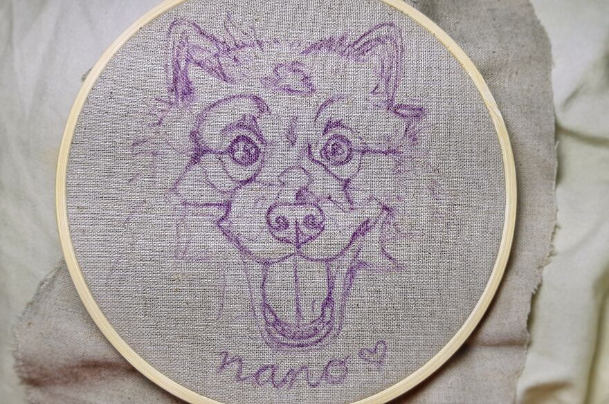 I Made My First Pet Embroidery Of Our Family Dog Who Passed Away For My Mom In 2018, Now I Make Them Professionally I Made My First Pet Embroidery Of Our Family Dog Who Passed Away For My Mom In 2018, Now I Make Them Professionally