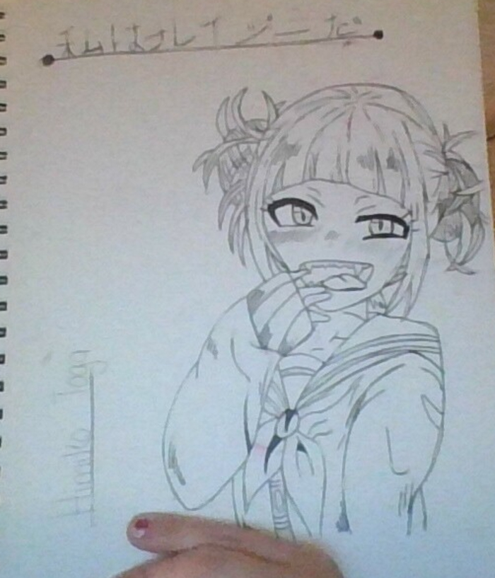 I Am 12 And Yesterday I Got A New Sketch Book And I Send Drawings To My Friends So My Friend Wanted Me To Draw Himiko Toga From Mha And I Am Really Happy With The Result