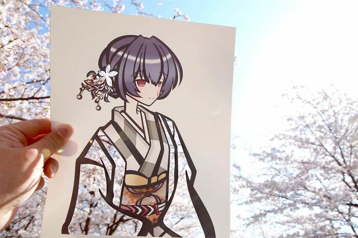 Japanese Artist Colors His Drawings With Real Landscapes