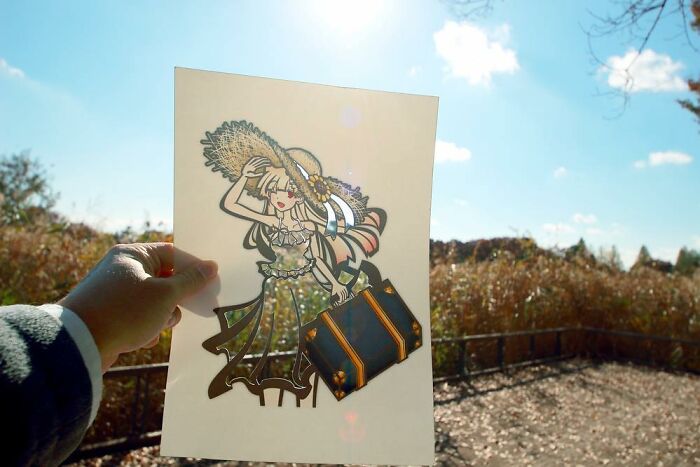 Japanese Artist Colors His Drawings With Real Landscapes