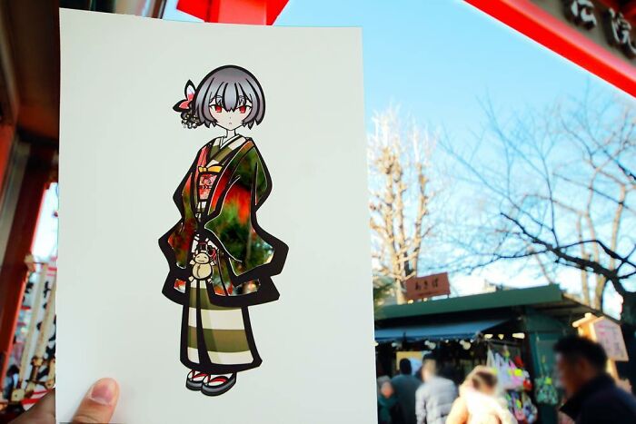 Japanese Artist Colors His Drawings With Real Landscapes